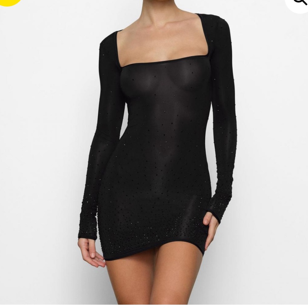 Skims sheer rhinestone dress